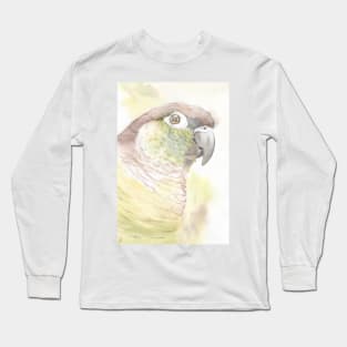 Green-cheeked parakeet watercolor portrait bird parrot Long Sleeve T-Shirt